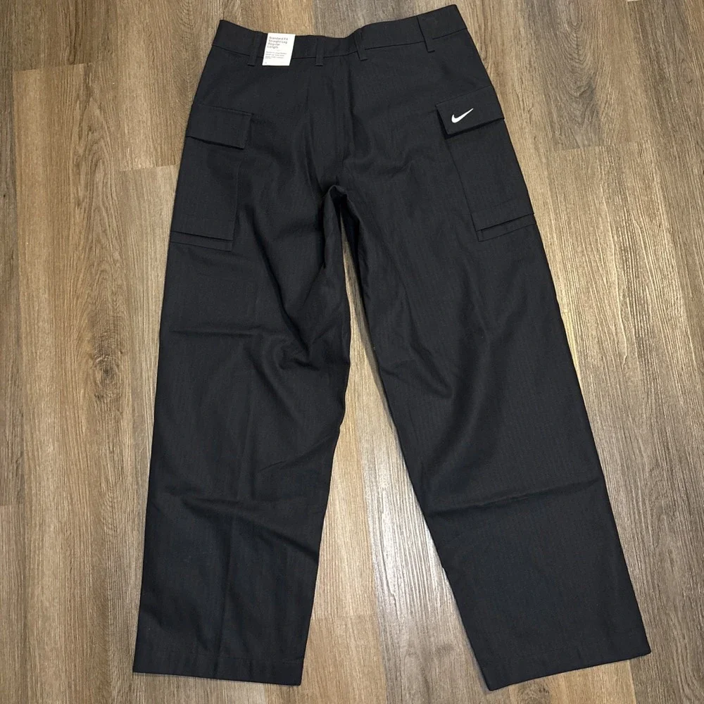 Nike Life Cargo Pants Black Mens 34 Woven Baggy Standard Straight HM6957-010 New